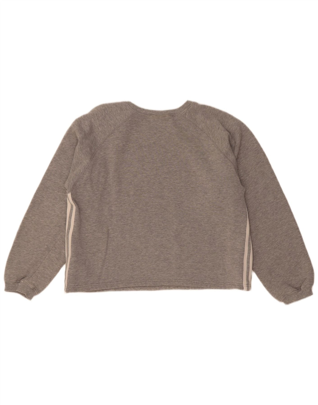 Adidas Womens Sweatshirt Jumper UK 14 Médio Cinza Algodão