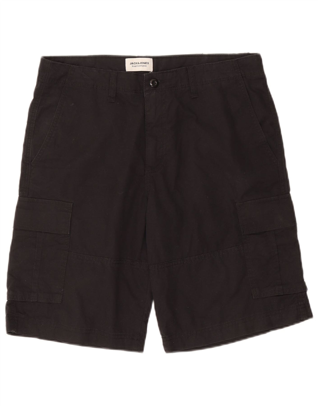 Shorts cargo masculino Jack & Jones médio W32 algodão preto