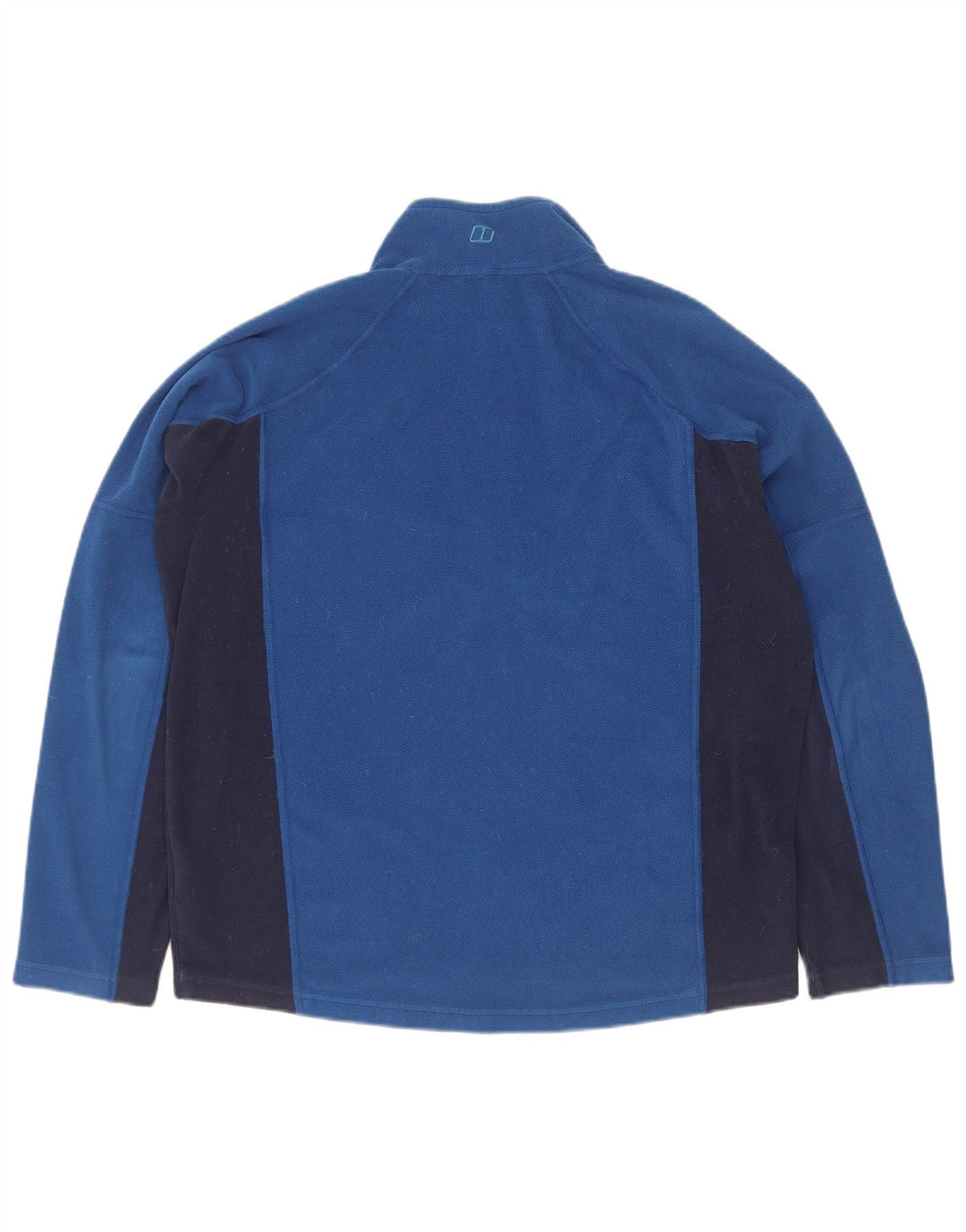 Berghaus Suéter masculino de lã com zíper e gola em poliéster colorblock azul médio