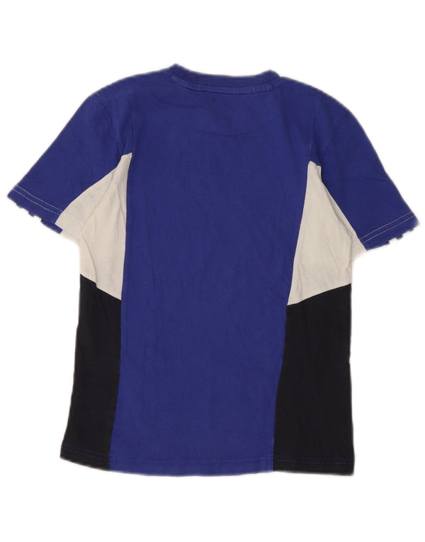 Camiseta Adidas Meninos Top 7-8 Anos Azul Colorblock Algodão