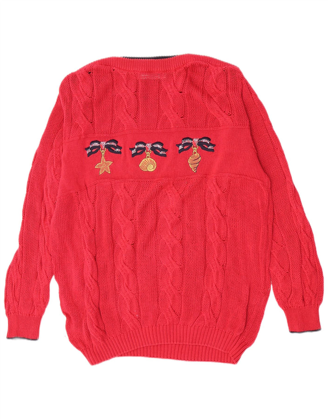 Suéter feminino St. Germain com gola canoa e gola redonda IT 46 grande vermelho clássico