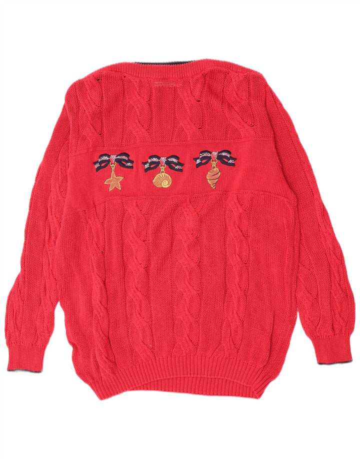 Suéter feminino St. Germain com gola canoa e gola redonda IT 46 grande vermelho clássico