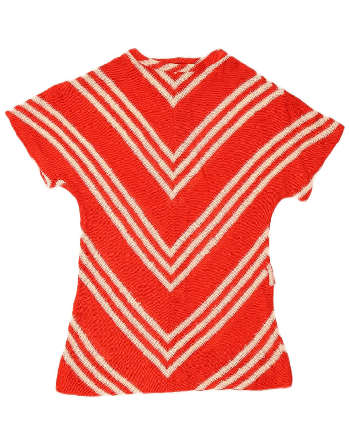Blusa de malha feminina vintage EU 40 médio vermelho Chevron