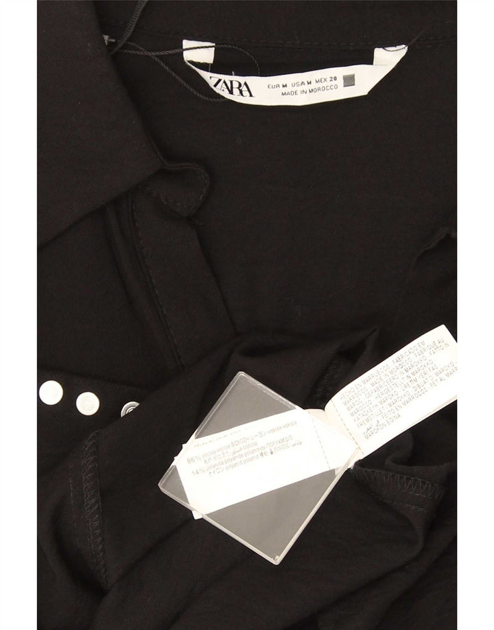 Vestido camisa feminino Zara Reino Unido 12 viscose preta média