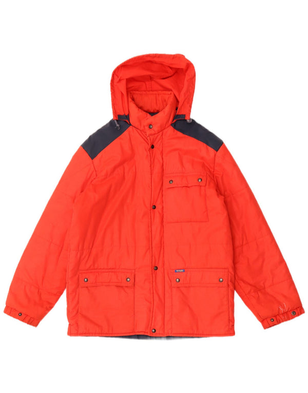 Jaqueta Wrangler feminina acolchoada com capuz UK 20 2XL vermelho colorblock