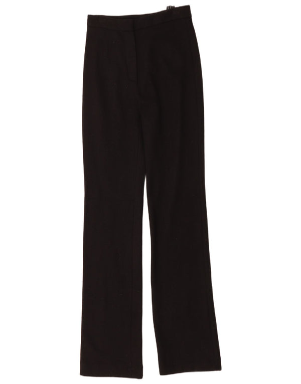 Calça Chino Reta Feminina Massimo Dutti EU 34 2XS W24 L34 Lã Preta