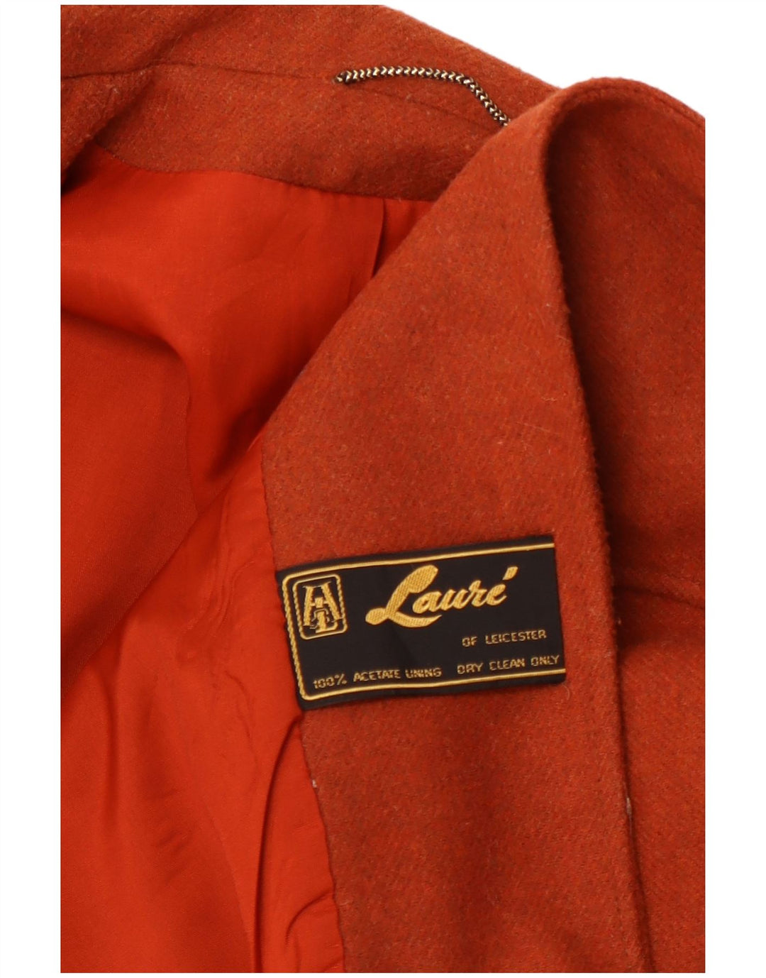 Jaqueta blazer feminina VINTAGE com 1 botão Reino Unido 14 acetato laranja médio