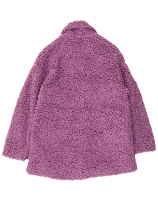 Sobretudo feminino Zara Teddy Bear Oversized UK 6 XS roxo acrílico