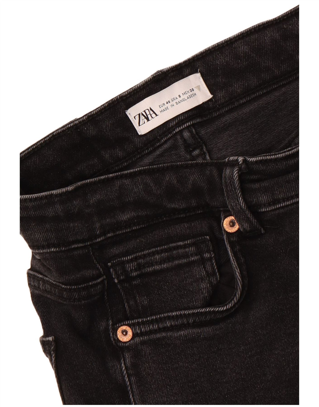 Zara Jeans Skinny Feminino EU 40 Médio W30 L27 Preto