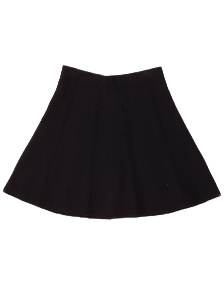 Saia feminina Zara em malha A-Line UK 6 pequena W26 azul marinho