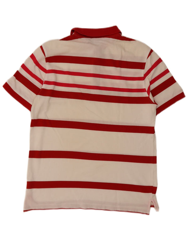 Sergio Tacchini Mens Polo Shirt Large Red Striped Cotton