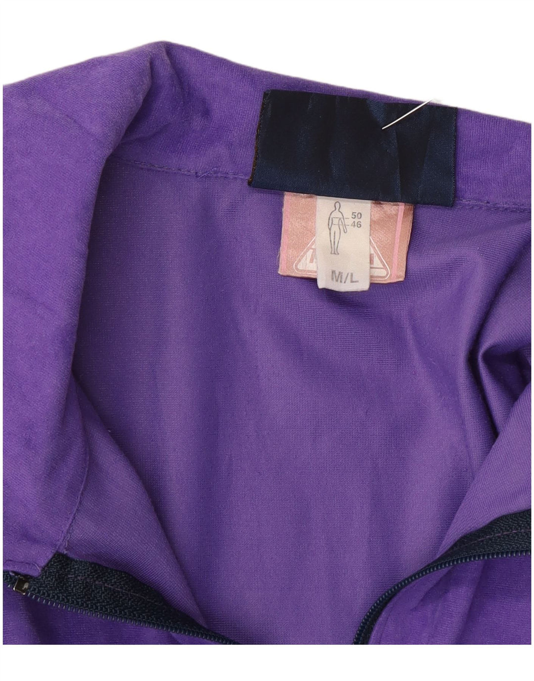 VERTICAL Mens Velour Tracksuit Top Jacket Medium Purple Colourblock
