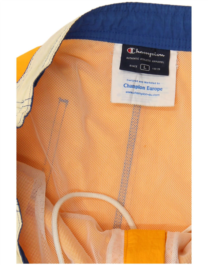 Shorts de natação masculino Champion Graphic grande amarelo colorblock poliamida
