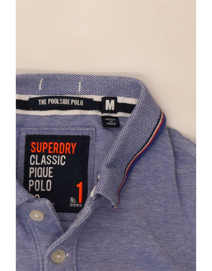 Camisa polo masculina Superdry listrada azul médio