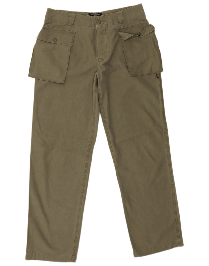 Calça cargo reta masculina Brogden W33 L33 algodão verde