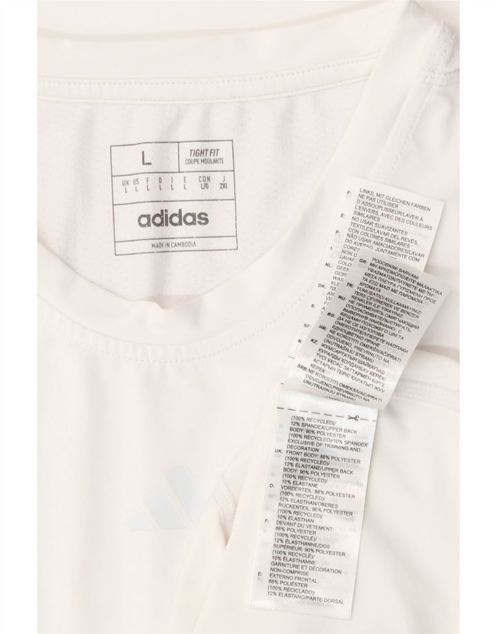 Camiseta Adidas Feminina Tight Fit Top UK 14 Grande Poliéster Branco