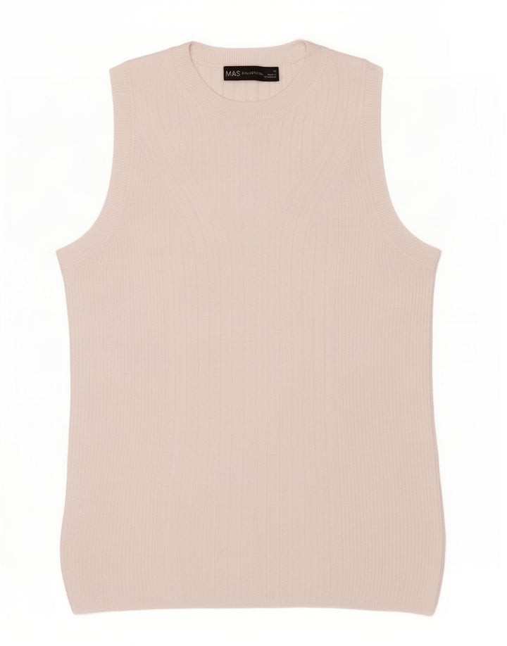 Colete feminino Marks & Spencer UK 12 viscose branca média