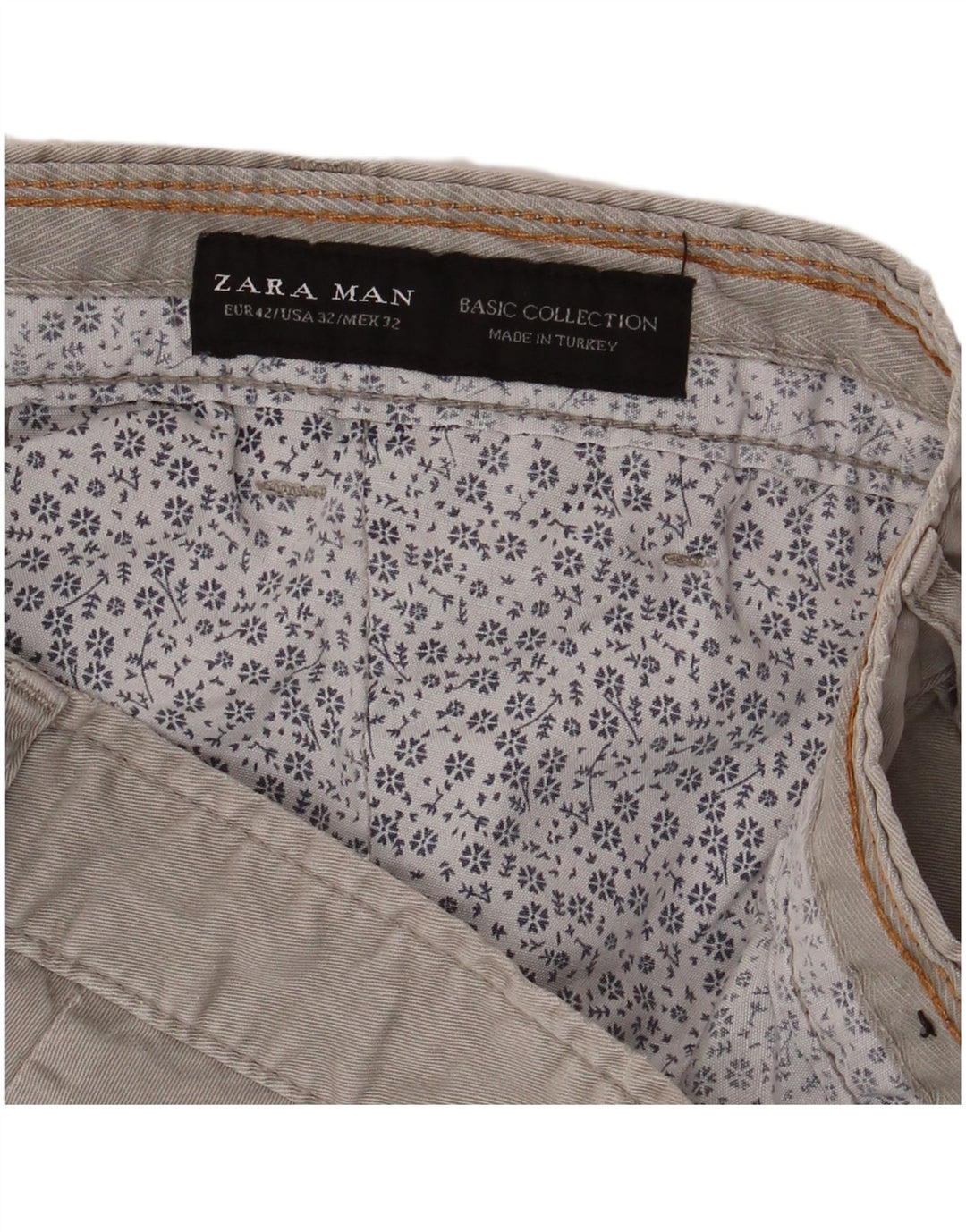 Zara Mens Chino Shorts EU 42 Grande W32 Cinza