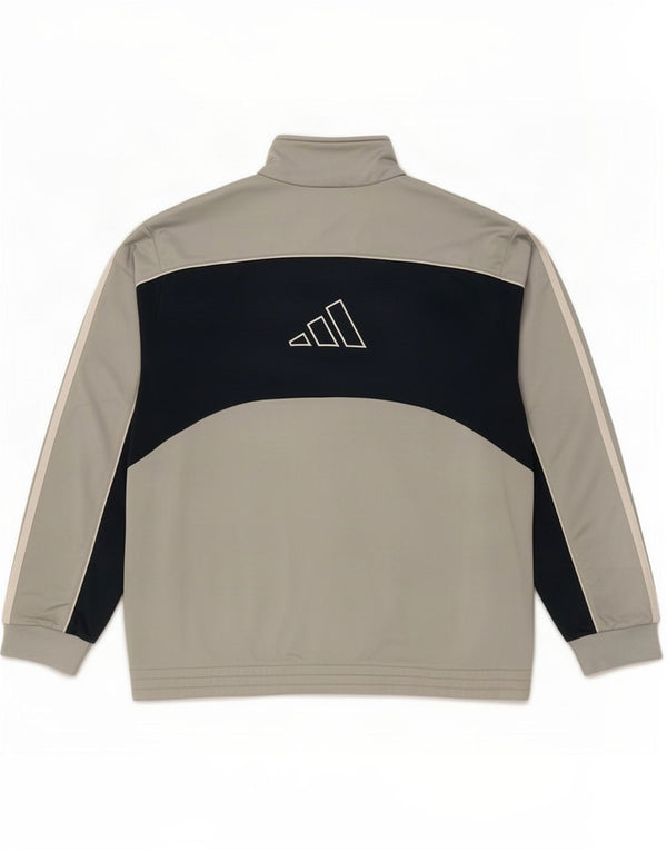 Adidas Mens Tracksuit Top Jacket UK 42/44 Grande Cinza Colorblock Poliéster