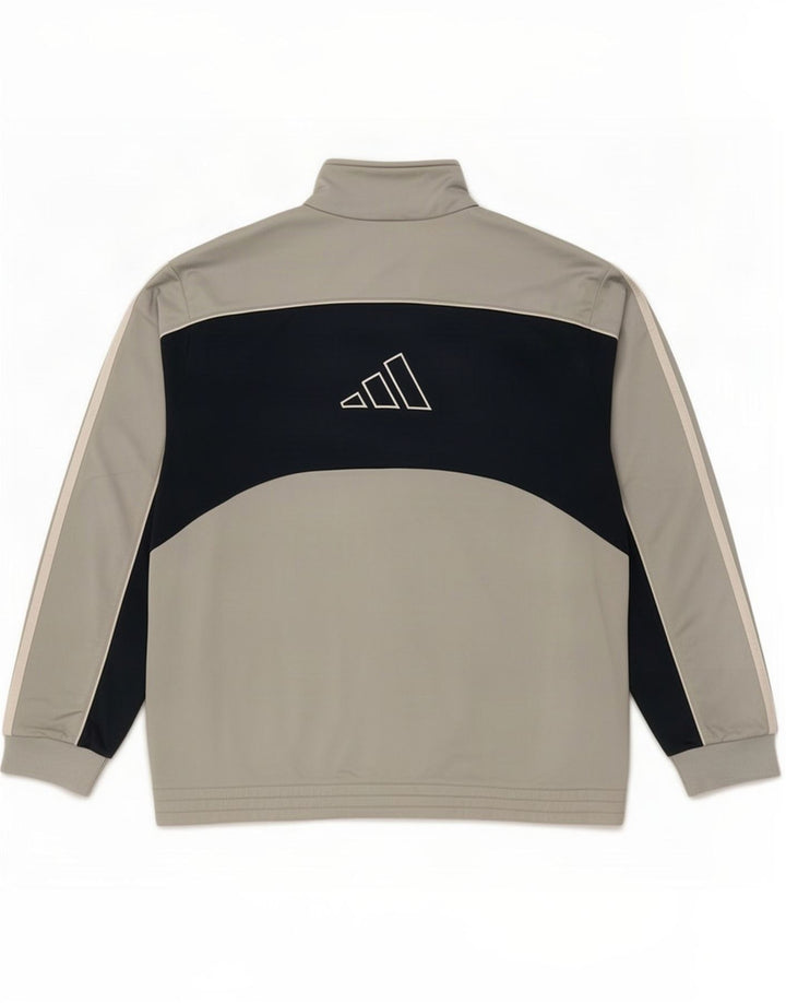 Adidas Mens Tracksuit Top Jacket UK 42/44 Grande Cinza Colorblock Poliéster