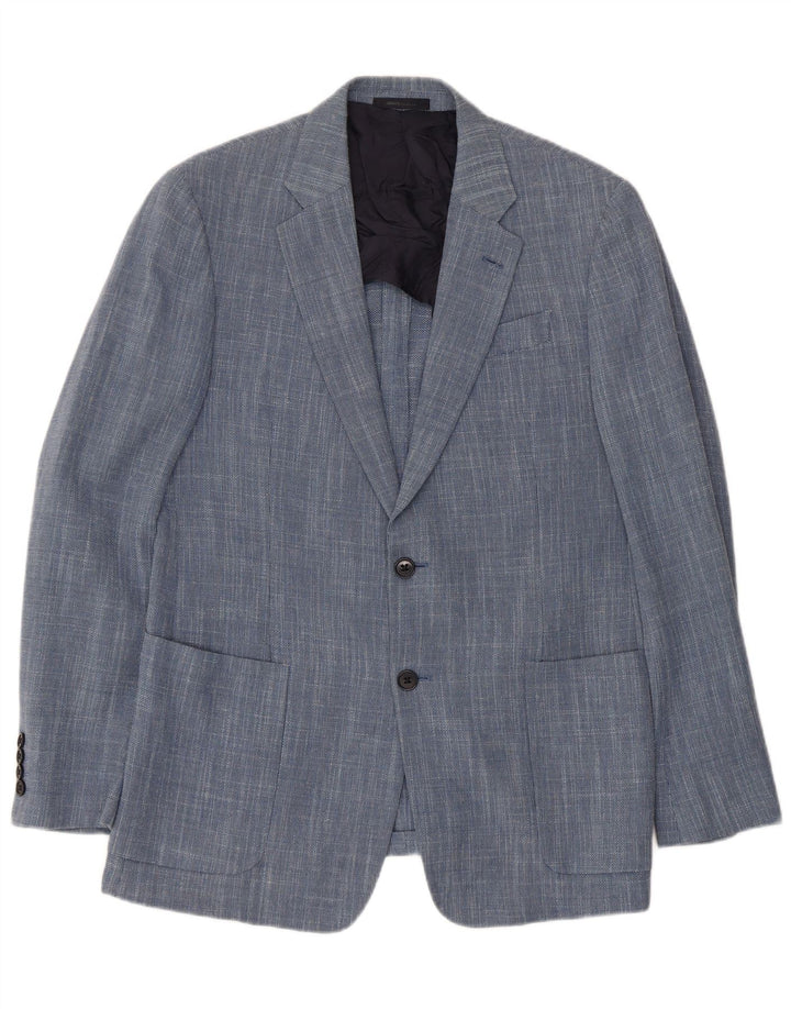 Jaqueta blazer masculina Armani Collezioni com 2 botões IT 50 azul médio manchado