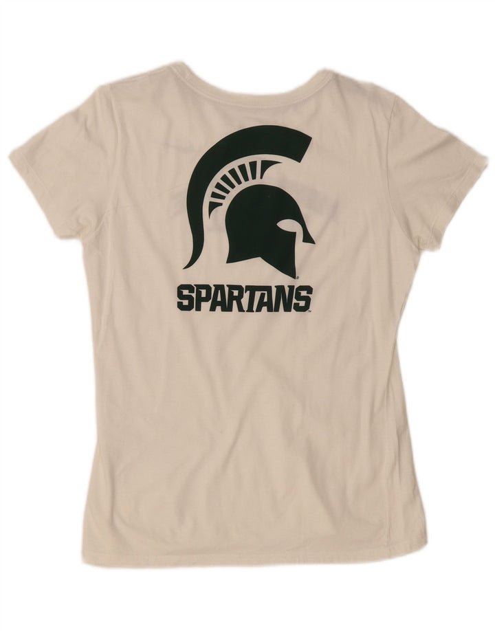 Camiseta feminina Nike Michigan State Graphic Top UK 12 Médio Off White