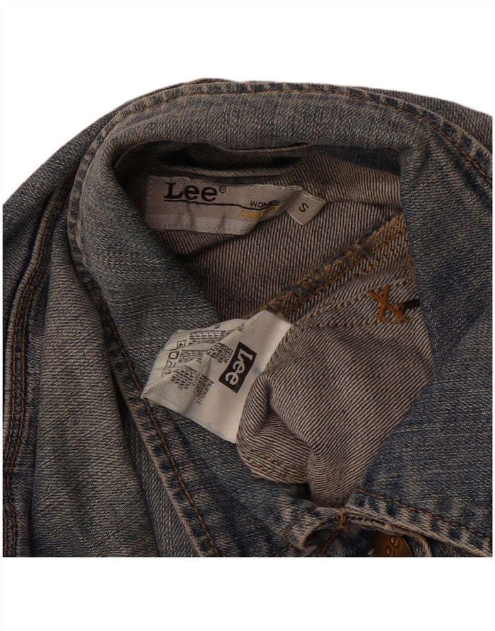 Jaqueta jeans feminina LEE Reino Unido 10 pequeno algodão azul marinho