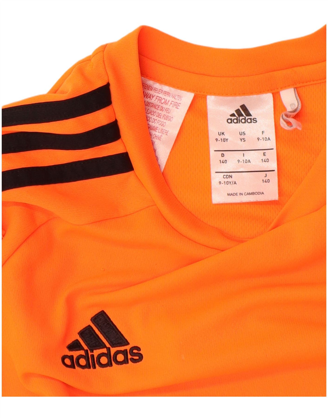 Camiseta Adidas Menino Climalite Top 9-10 Anos Laranja Colorblock Poliéster
