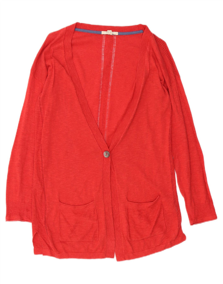 White Stuff Suéter feminino com palangre oversized cardigan Reino Unido 10 pequeno vermelho