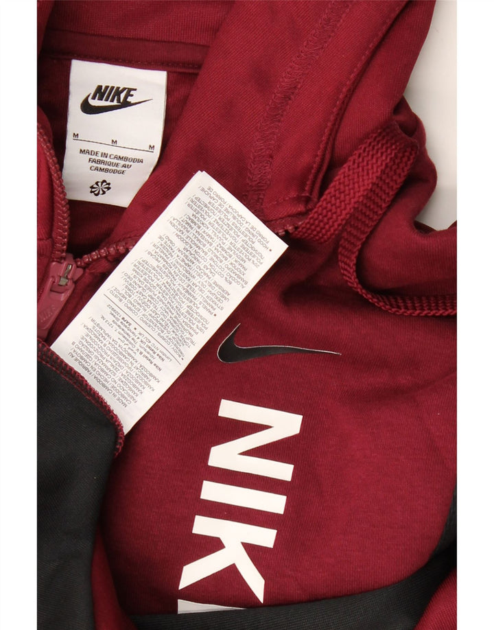 Suéter masculino Nike Graphic Zip com capuz médio cor de vinho em poliéster