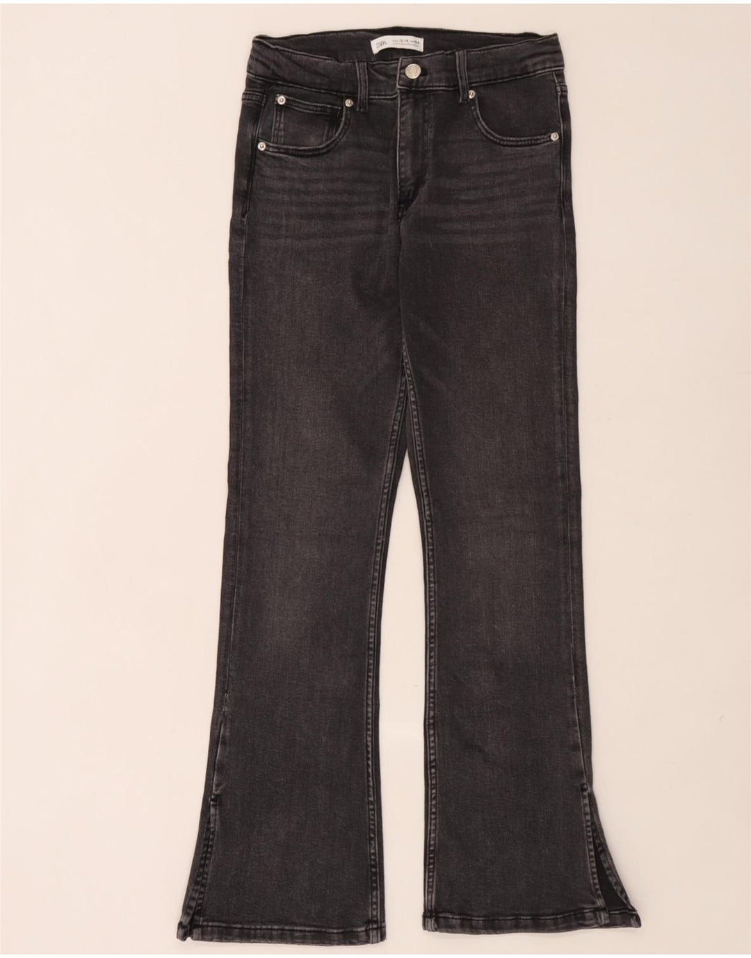 Zara Girls Jeans Flared 13-14 Anos W26 L29 Cinza