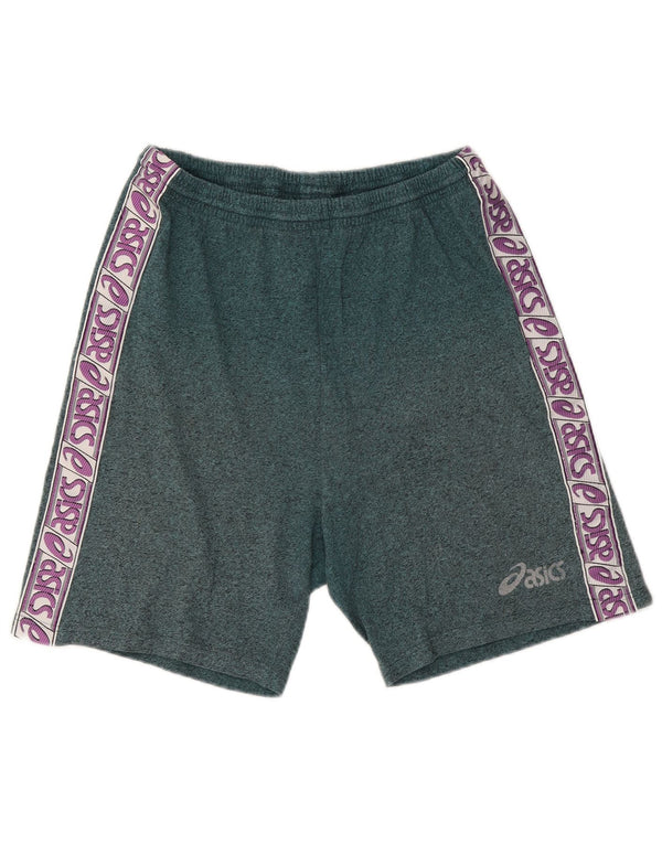 Asics Boys Graphic Sport Shorts 15-16 Years  Green Colourblock Cotton