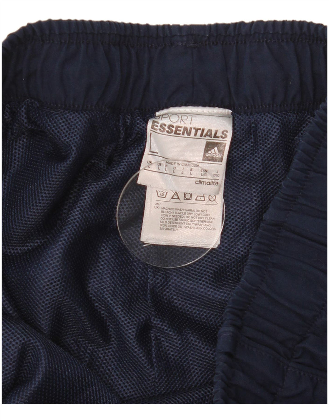 Shorts esportivos masculinos Adidas Climalite grandes poliéster azul marinho