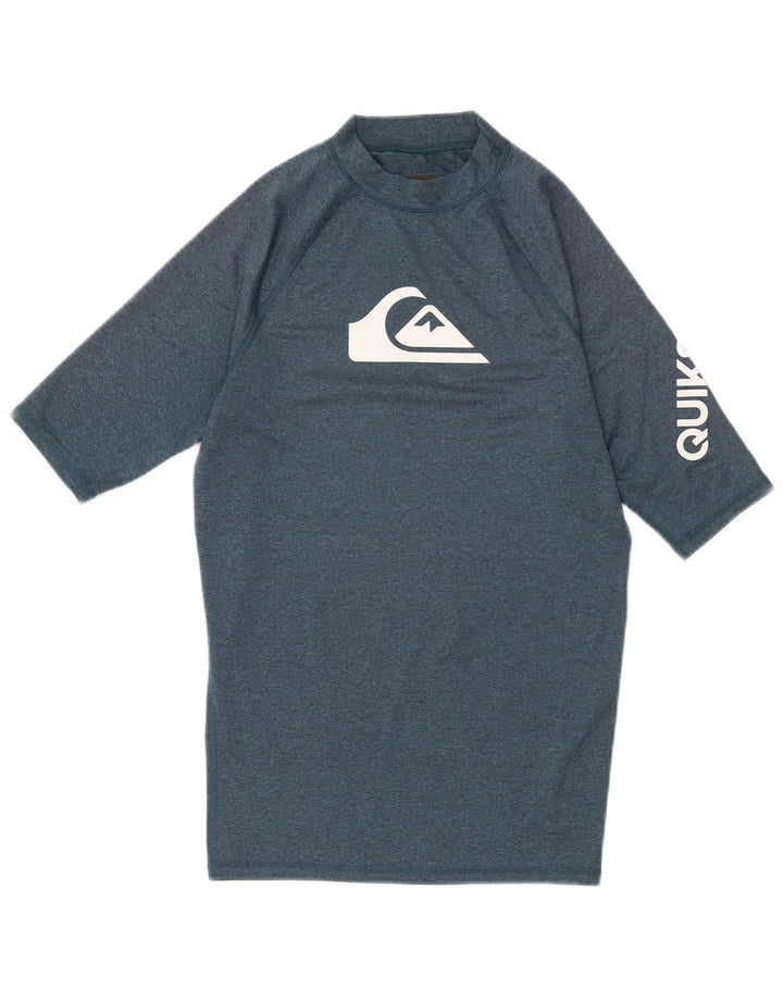 Camiseta masculina Quiksilver com estampa gráfica pequena azul