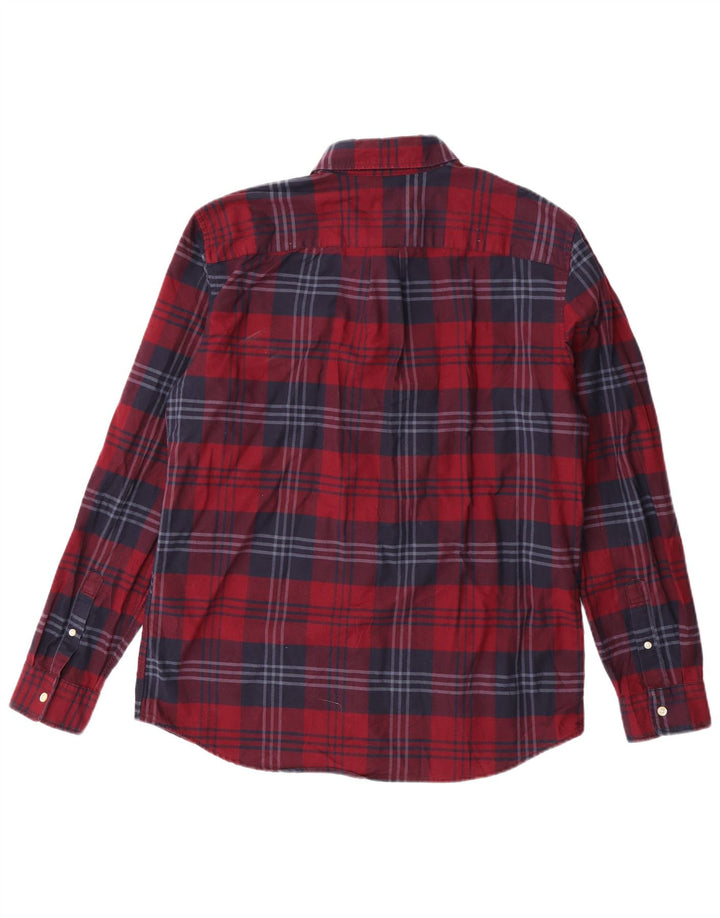 Camisa masculina de flanela com ajuste padrão padrão da Gap, algodão xadrez vermelho grande