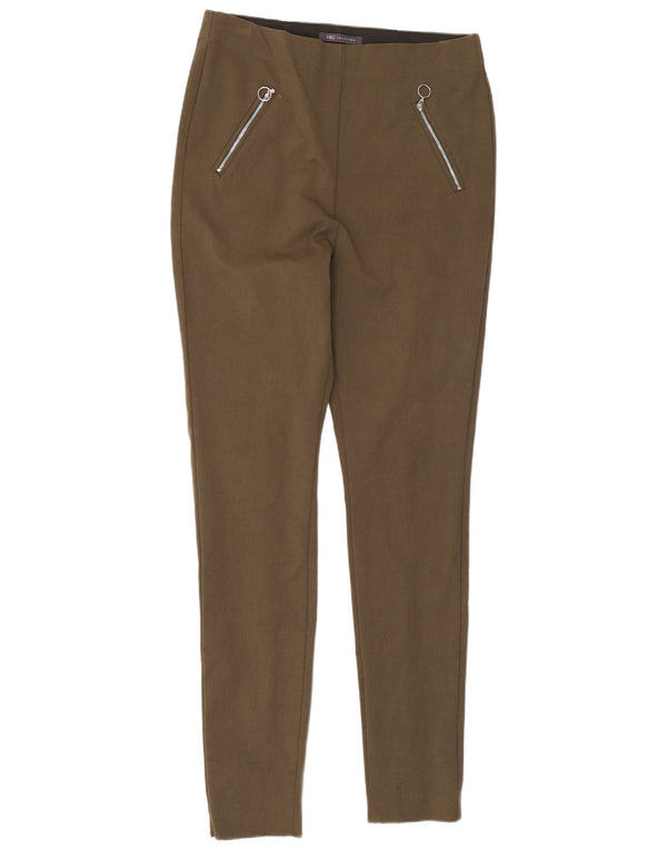 Calça feminina casual skinny Marks & Spencer Reino Unido 12 médio W30 L29 cáqui