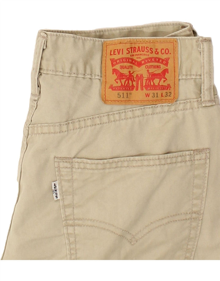 LEVI'S Mens 511 Straight Casual Trousers W31 L32 Beige Cotton Vintage Levi's and Second-Hand Levi's from Messina Hembry 