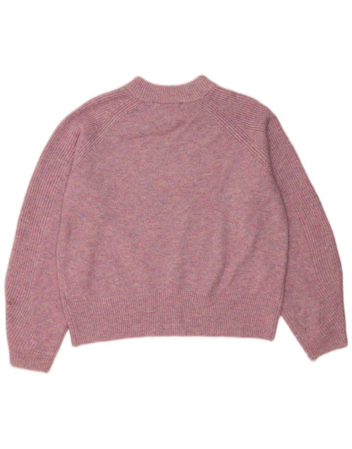 Suéter feminino Marks & Spencer com gola redonda Reino Unido 14 acrílico rosa médio