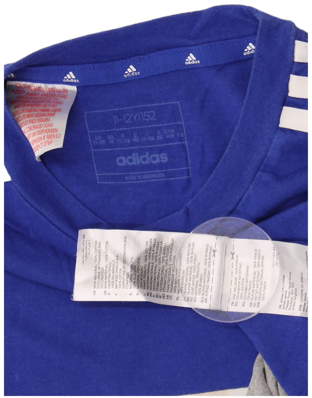 Camiseta Adidas Meninos Top 11-12 Anos Azul Colorblock Algodão