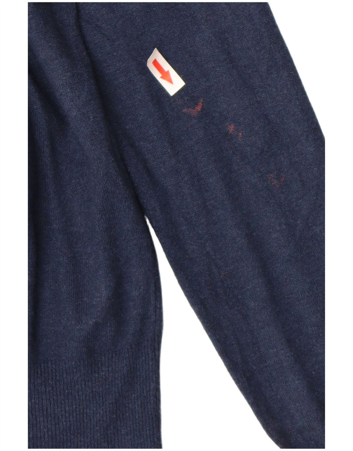 Suéter cardigã feminino Marks & Spencer Reino Unido 10 pequeno azul marinho viscose