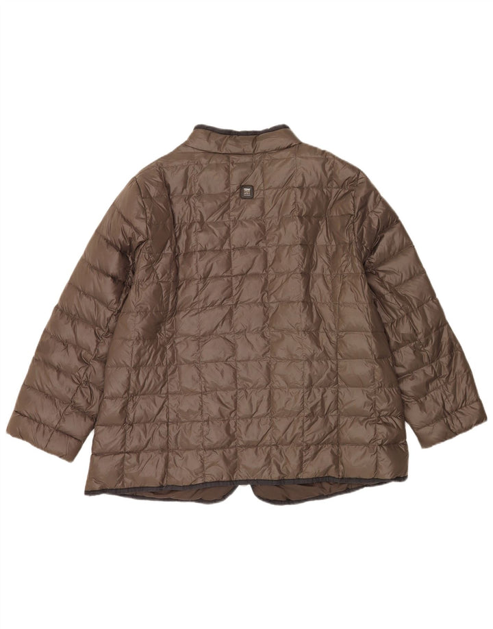 Jaqueta acolchoada feminina Perte by Krizia UK 22 3XL marrom poliamida