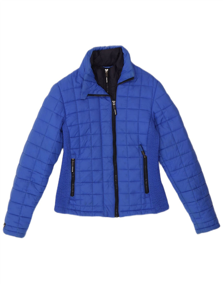Jaqueta acolchoada feminina SUPERDRY UK 10 poliéster azul pequeno