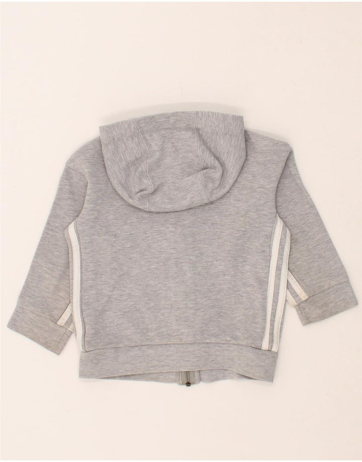 ADIDAS Boys Zip Hoodie Sweater 4-5 Years Grey Cotton Vintage Adidas and Second-Hand Adidas from Messina Hembry 