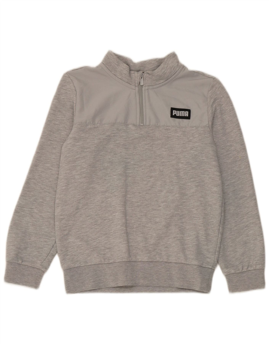 Suéter Puma Menino com Zíper e Pescoço 11-12 Anos Cinza Salpicado