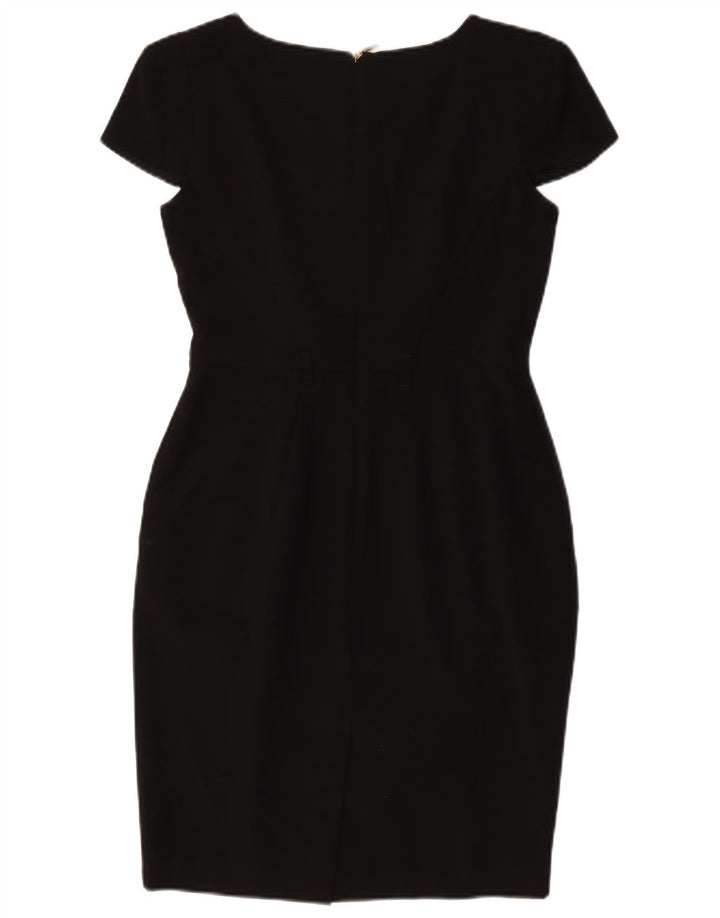 Vestido feminino Marks & Spencer com bainha pequena Reino Unido 8 pequeno poliéster preto