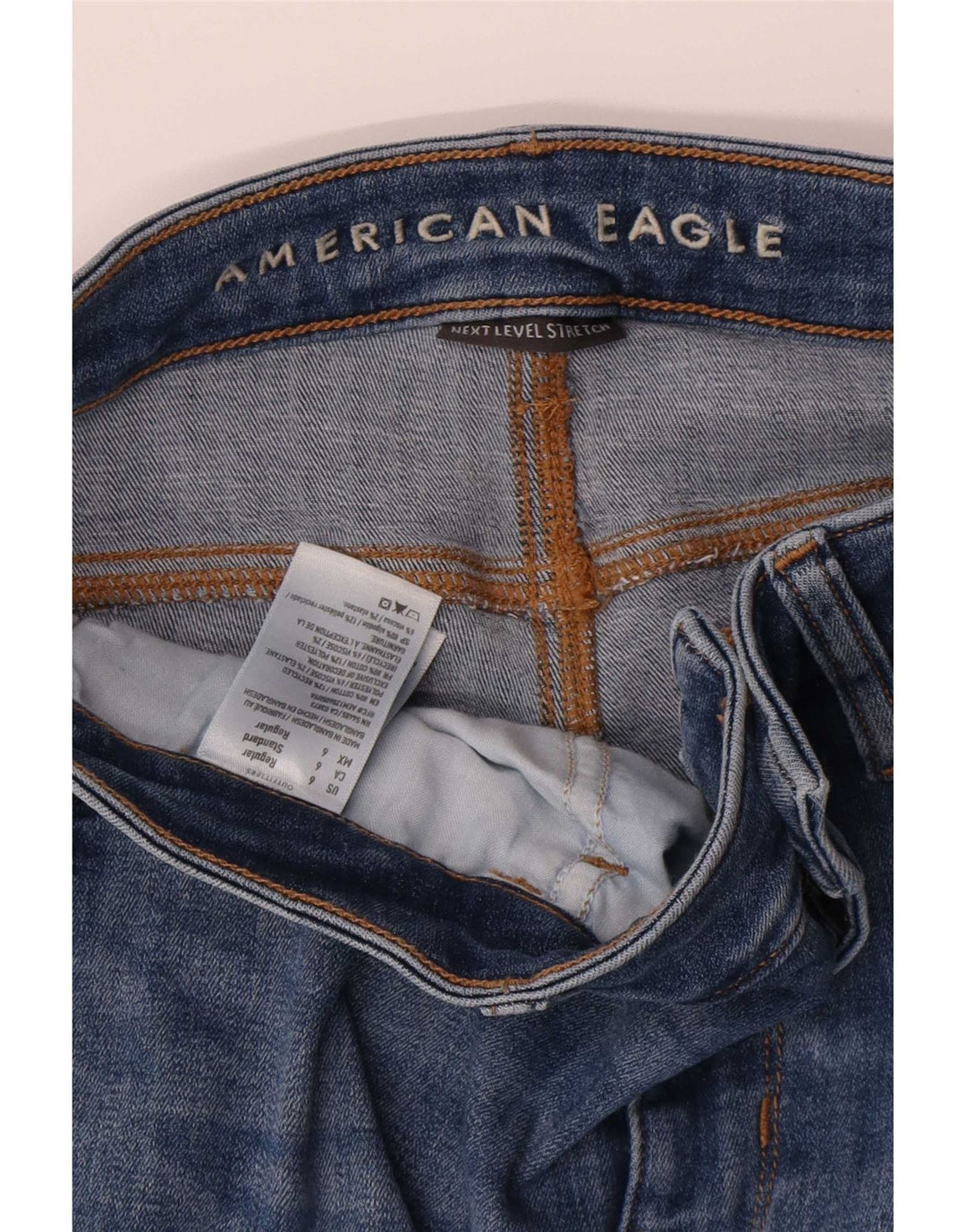 Jeans skinny feminino American Eagle US 6 médio W30 L28 algodão azul