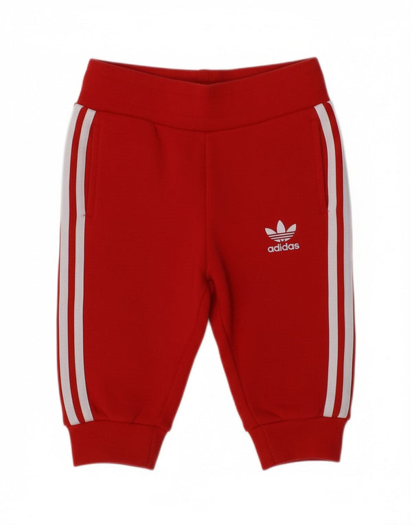 ADIDAS Baby Boys Joggers Calças de treino 6-9 meses algodão vermelho