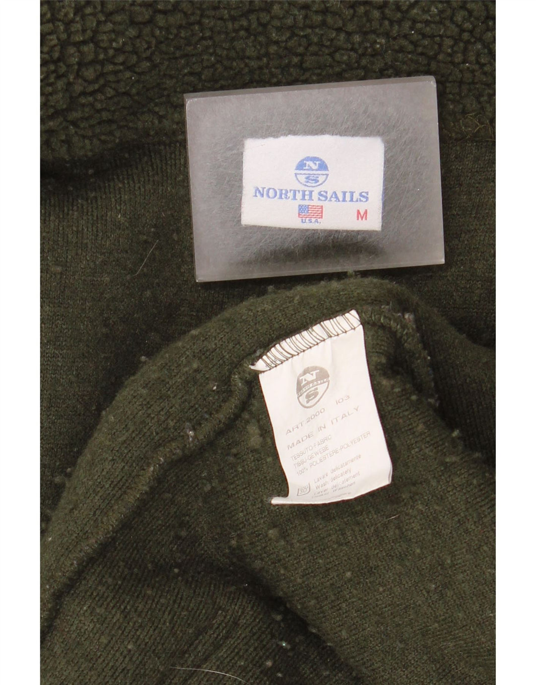 Jaqueta de lã gráfica masculina North Sails UK 38 poliéster verde médio