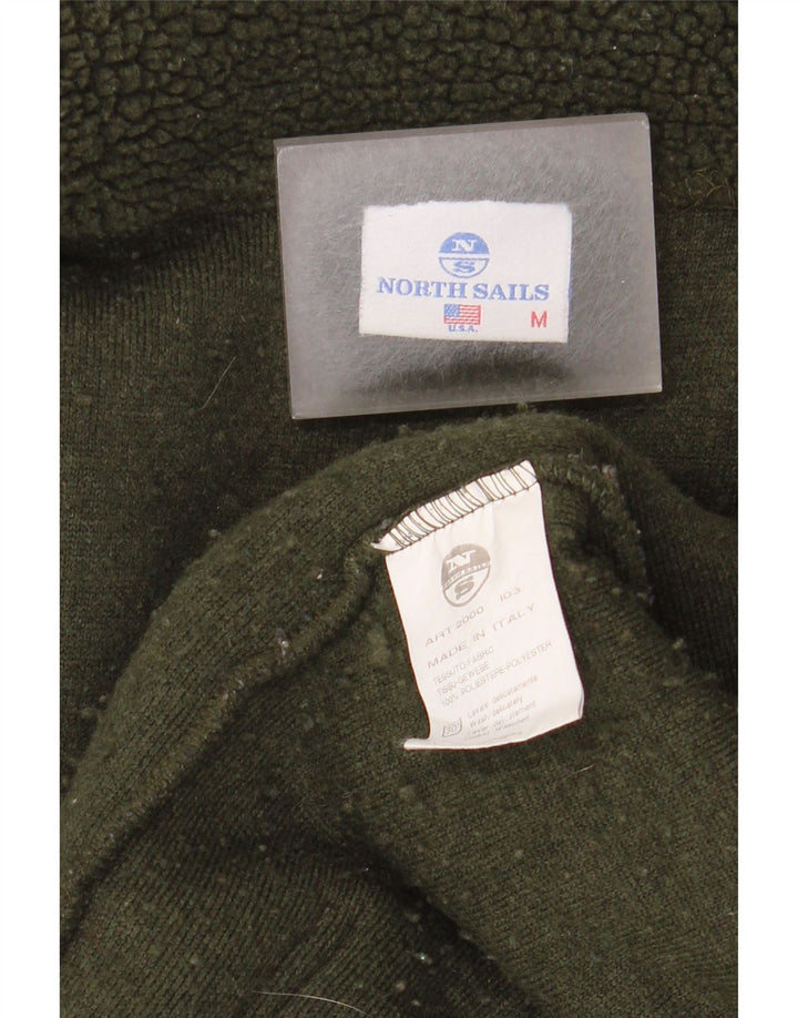 Jaqueta de lã gráfica masculina North Sails UK 38 poliéster verde médio