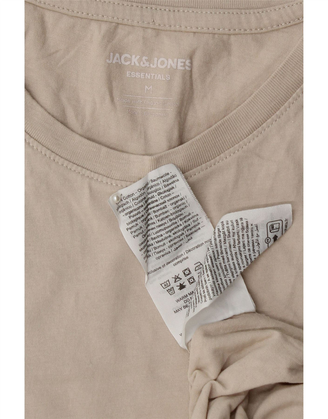 Camiseta masculina JACK & JONES algodão bege médio